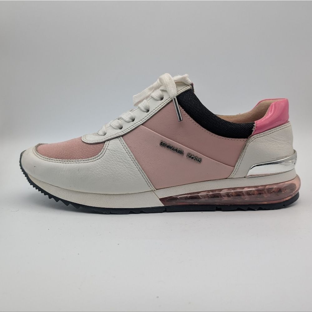 Michael Kors Allie Trainer Extreme Smokey Rose with silver signature plates (8.5